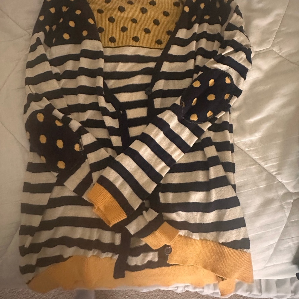 Pink Rose Black and Yellow Striped Cardigan - Picture 6 of 7